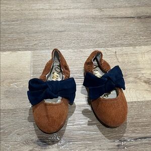 Sam Edelman size 13 Brown and Navy Corduroy Shoes with Bow